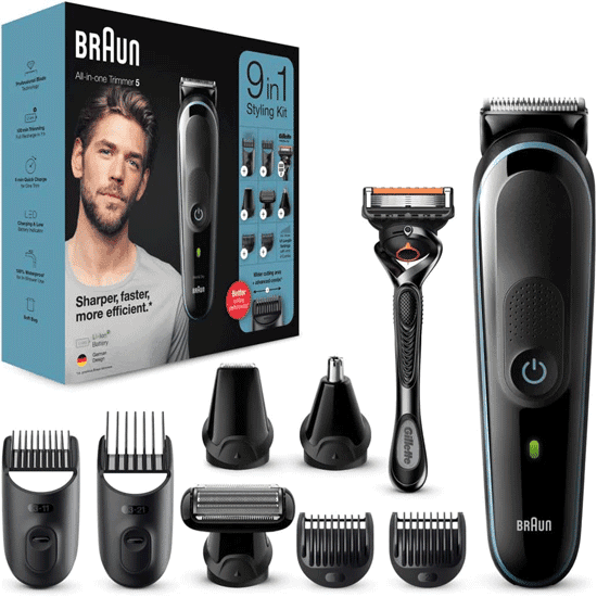 Braun Men Care Mgk5380 All in One Trimmer 5 9 in 1 Styling Kit