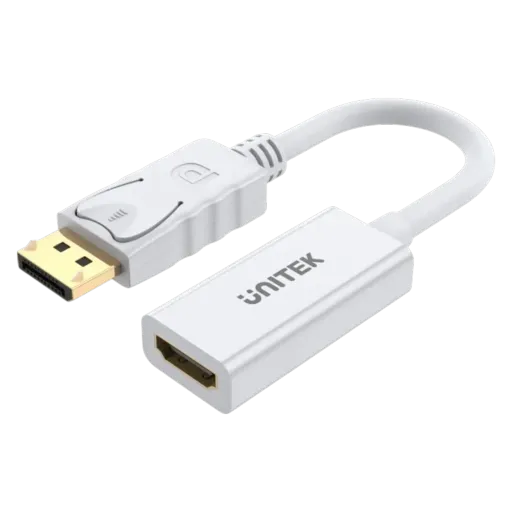 ادبتر يونيتيك عرض إلى HDMI موديل Y-6332 - دقة 4K بمعدل 30 هرتز - توافق مع دقات متعددة - تشغيل مباشر - تثبيت آمن للموصل - ابيض