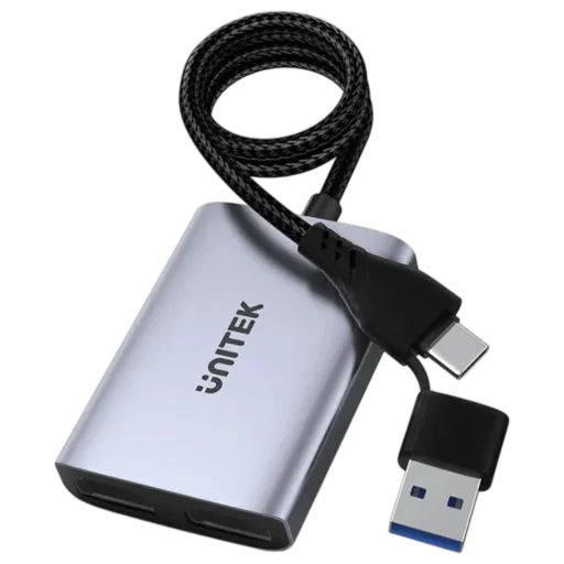 ادبتر يونيتيك USB-C وUSB-A إلى منفذي HDMI موديل V1427A01 - دعم شاشتين - دقة 1080p بمعدل 60 هرتز - أوضاع عرض متعددة - توافق واسع - تصميم متين - رمادي فضائي