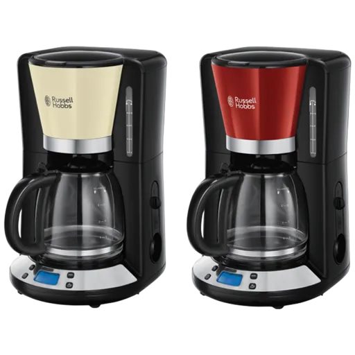 Russell Hobbs Colours Plus Coffee Maker - 1.25 Liter Glass Carafe - 24 Hour Programmable Timer - Digital Controls and Display - 40 Minute Keep Warm Function