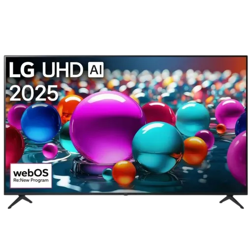 تلفزيون إل جي الذكي 4K UHD بتقنية الذكاء الاصطناعي UA85006LA - شاشة بدقة 4K UHD - وضع سينمائي - تحسين للألعاب - جهاز تحكم عن بعد AI ماجيك ريموت - نظام التشغيل webOS - معالجα7 بالذكاء الاصطناعي من الجيل الثامن - أسود